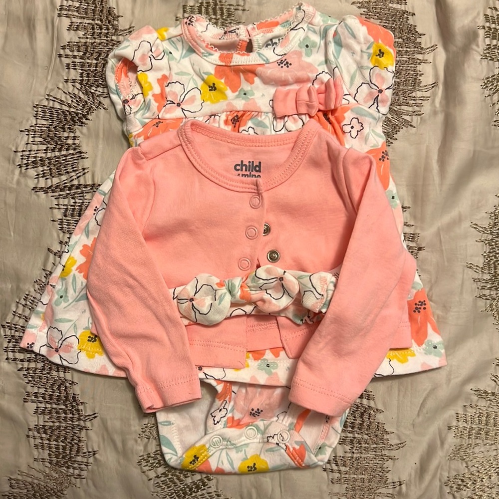 Cute baby dress and jacket with matching headband!